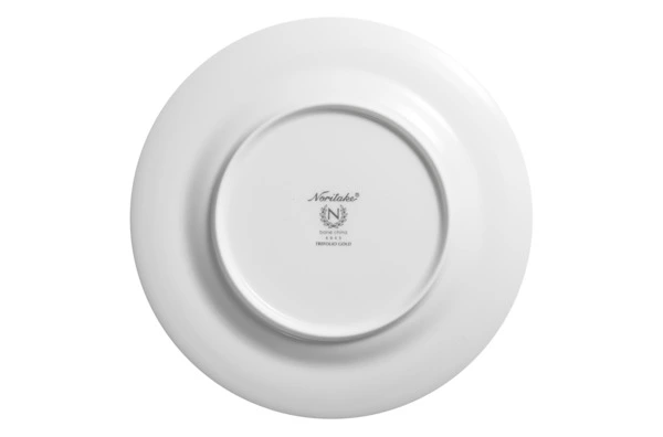 Тарелка десертная Noritake Трефолио, золотой кант 16,5 см, фарфор костяной