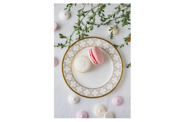 Тарелка десертная Noritake Трефолио, золотой кант 16,5 см, фарфор костяной