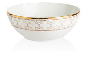 Салатник Noritake Трефолио, золотой кант 22 см, фарфор костяной