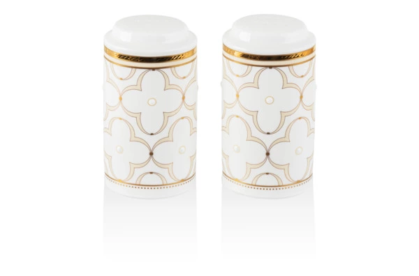 Набор соль и перец Noritake Трефолио, золотой кант 10 см