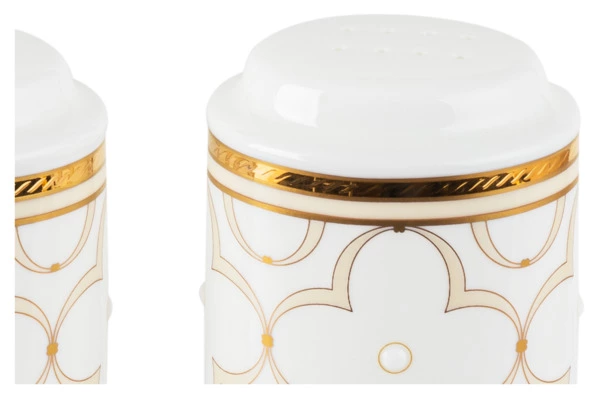 Набор соль и перец Noritake Трефолио, золотой кант 10 см