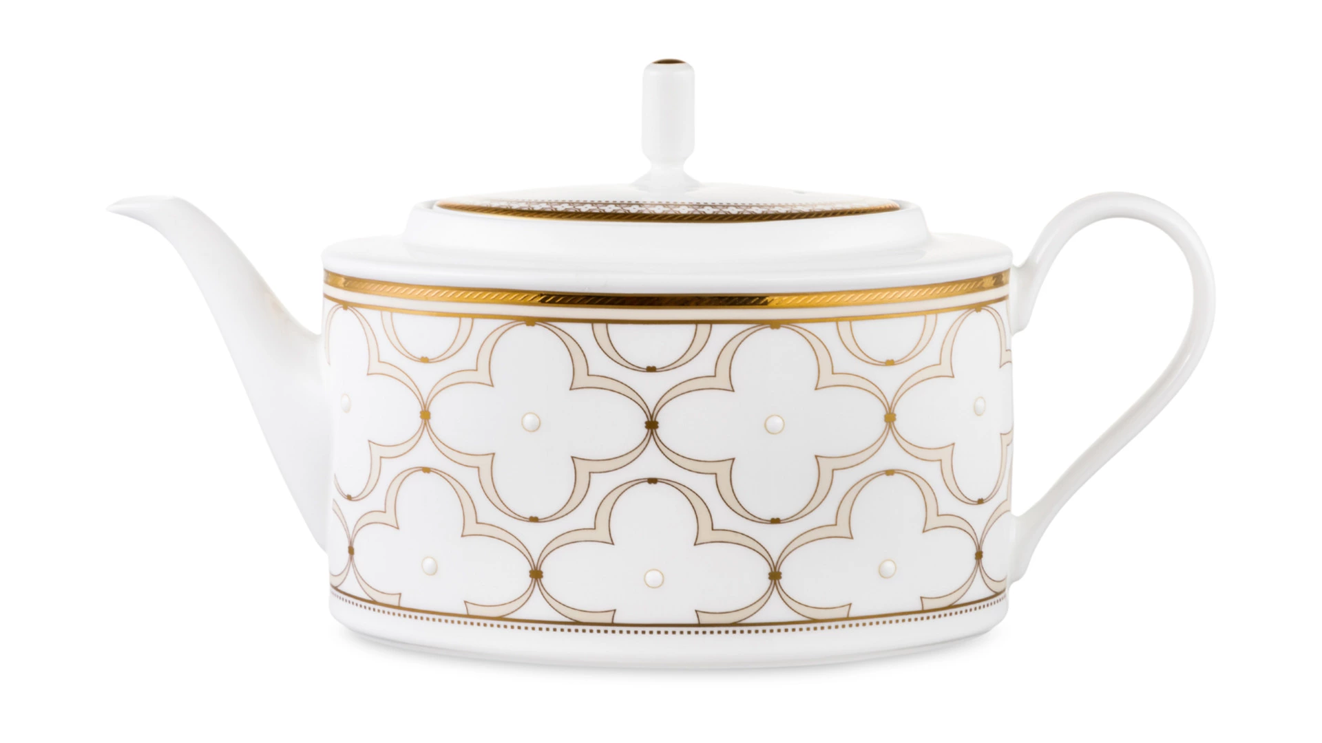 Чайник Noritake Трефолио, золотой кант 1,3 л, фарфор костяной