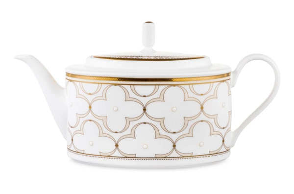 Чайник Noritake Трефолио, золотой кант 1,3 л, фарфор костяной