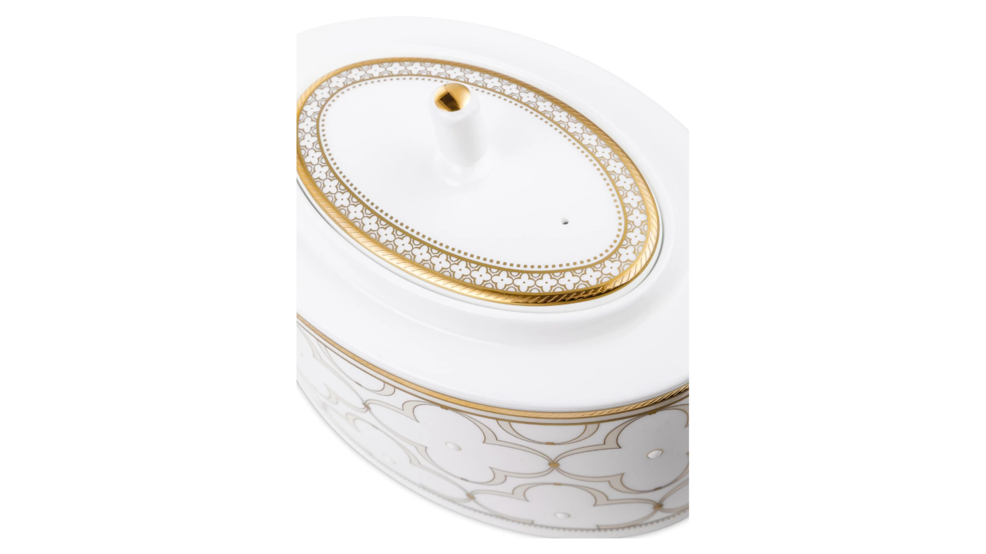 Чайник Noritake Трефолио, золотой кант 1,3 л, фарфор костяной