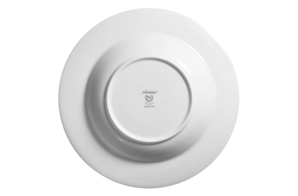 Тарелка суповая Noritake Трефолио, золотой кант 22 см, фарфор костяной