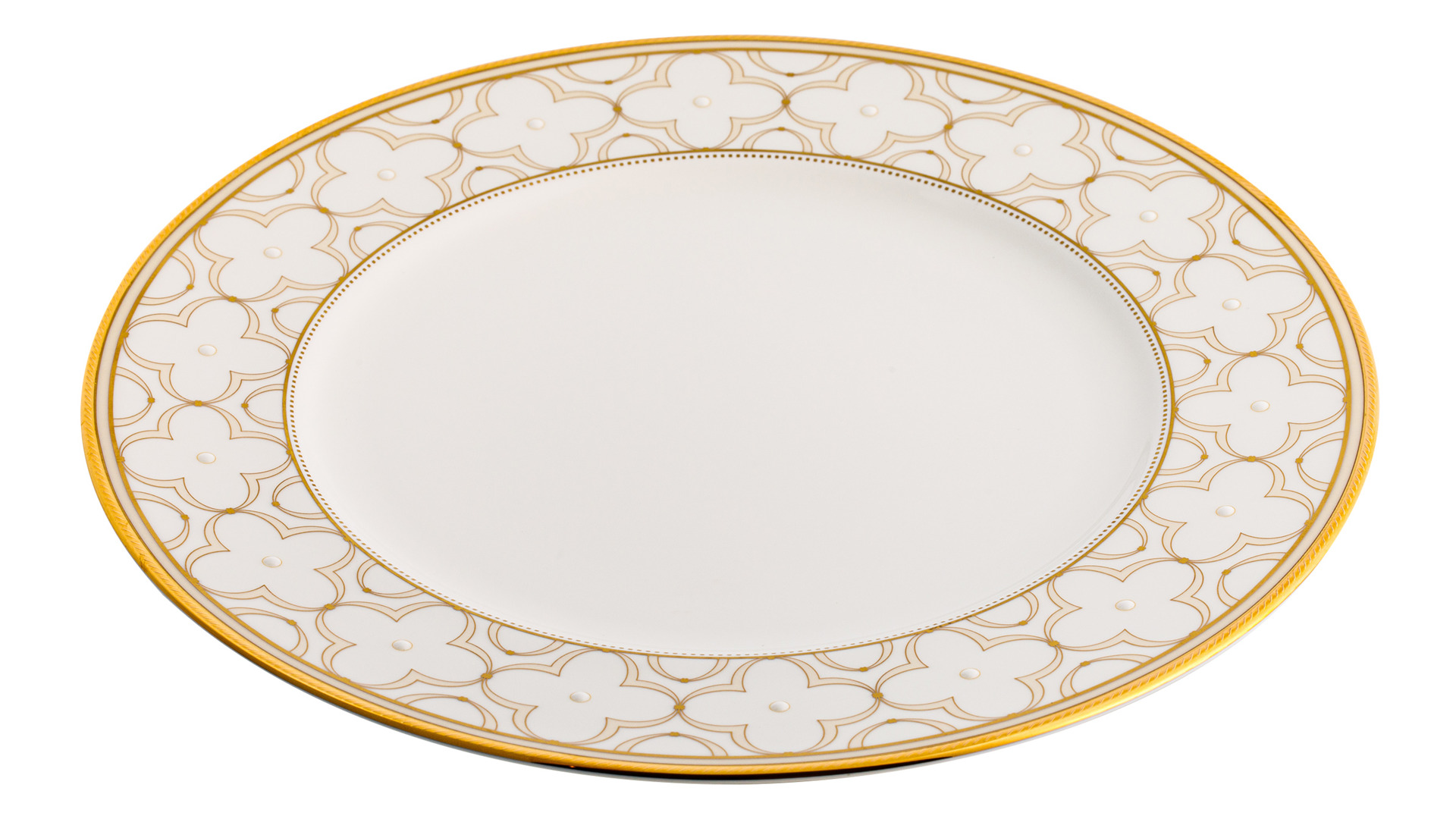 Тарелка обеденная Noritake Трефолио, золотой кант 28 см