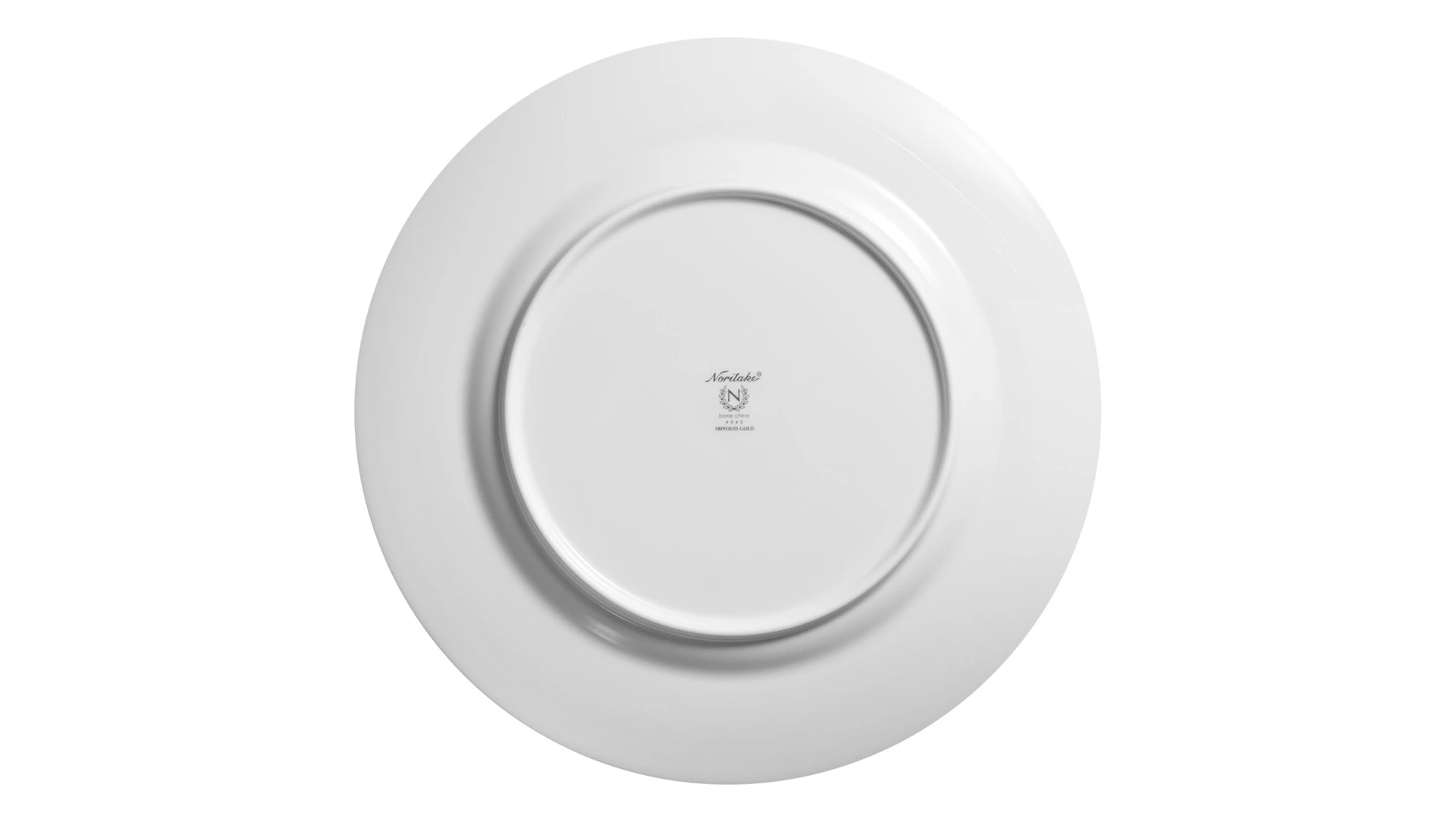 Тарелка обеденная Noritake Трефолио, золотой кант 28 см, фарфор костяной