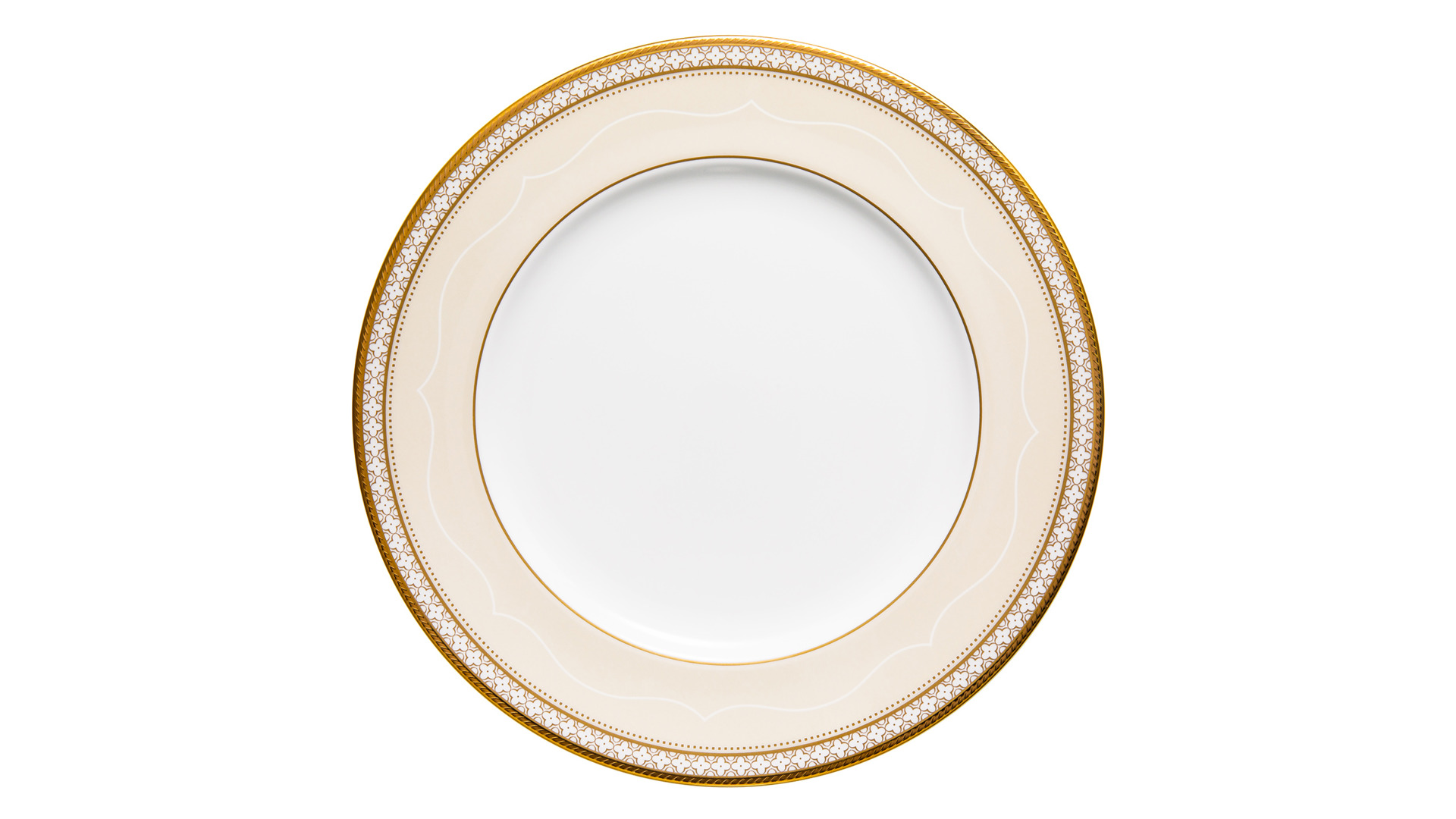 Тарелка закусочная Noritake Трефолио, золотой кант 22 см