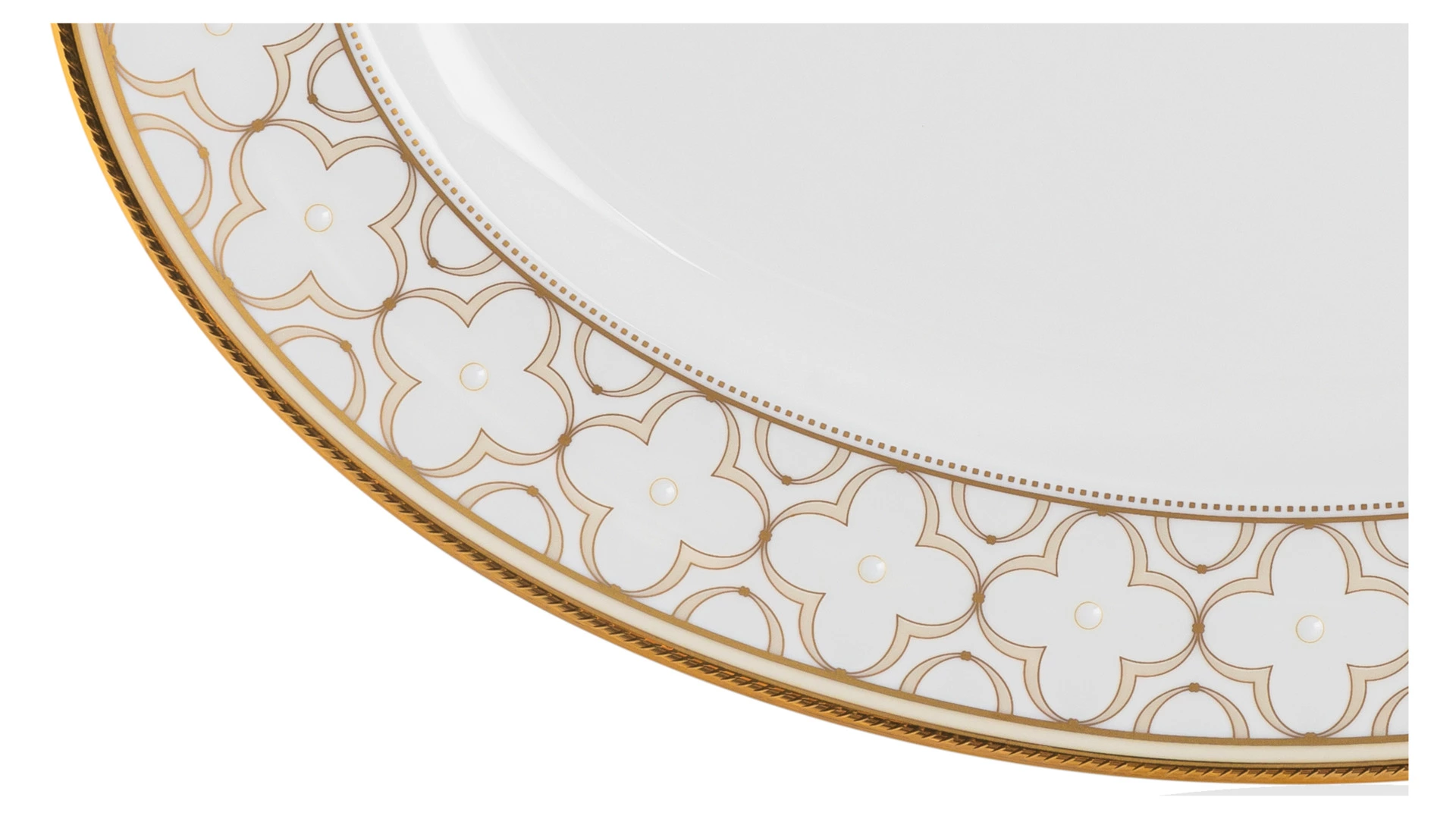 Блюдо овальное Noritake Трефолио, золотой кант 37 см