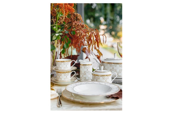 Сервиз чайный Noritake Трефолио, золотой кант на 6 персон 21 предмет