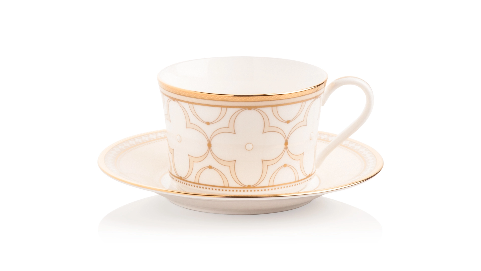 Сервиз чайный Noritake Трефолио, золотой кант на 6 персон 21 предмет