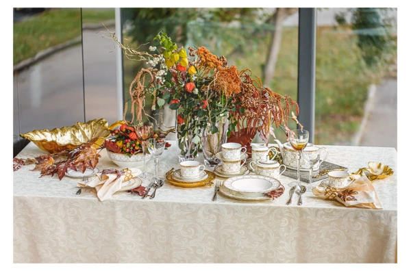 Сервиз чайный Noritake Трефолио, золотой кант на 6 персон 21 предмет