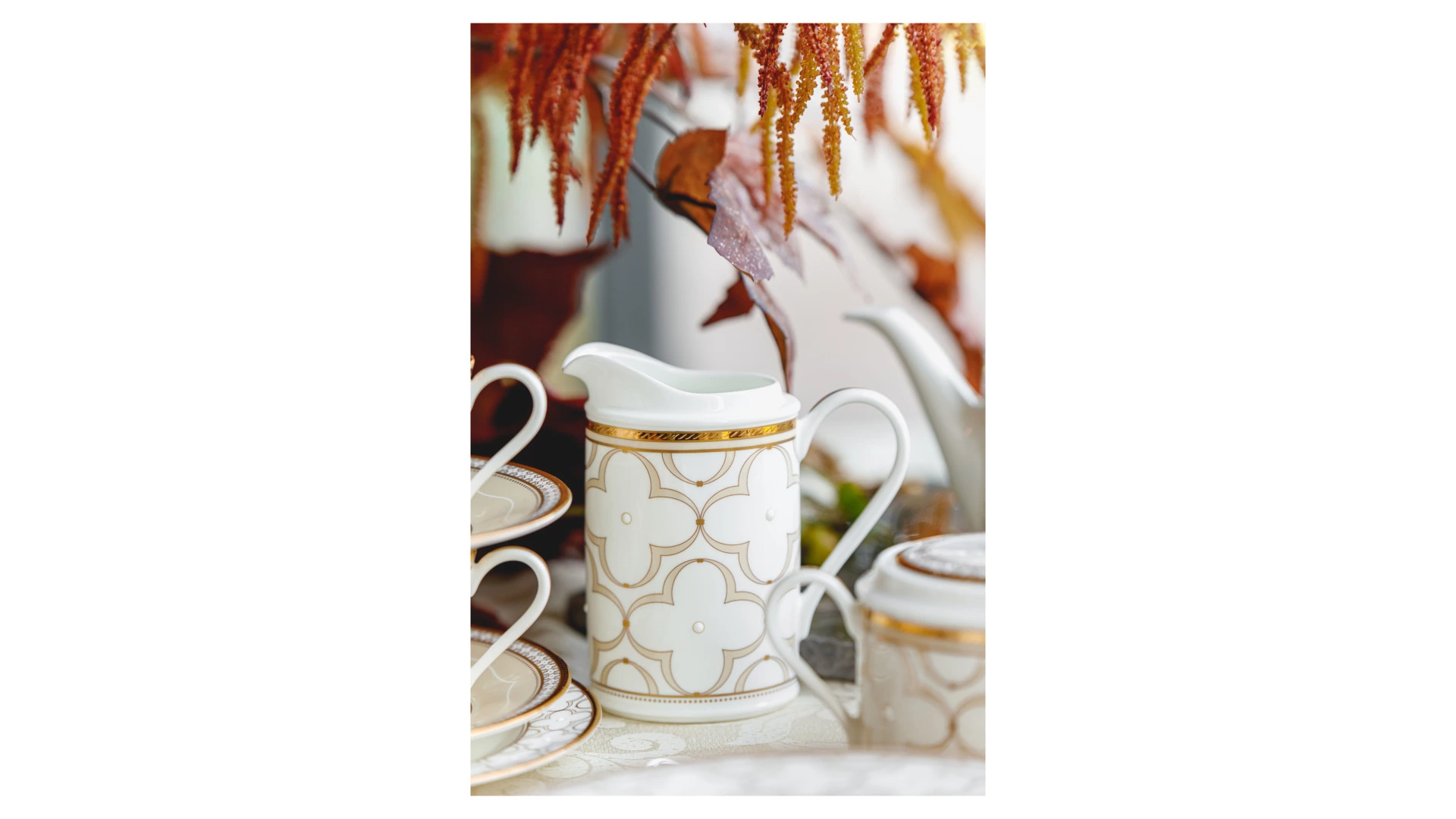 Сервиз чайный Noritake Трефолио, золотой кант на 6 персон 21 предмет