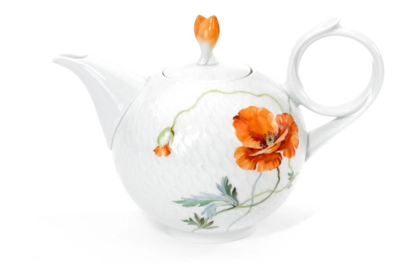 Сервиз чайный Meissen 6/24 Игра волн, рельеф, маки