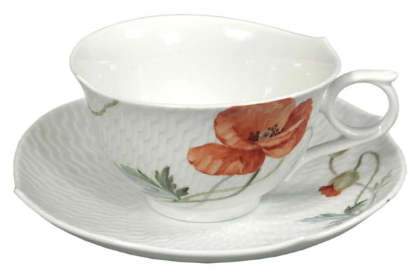 Сервиз чайный Meissen 6/24 Игра волн, рельеф, маки