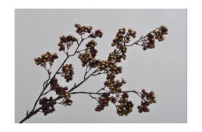 Ветка искусственная с ягодами Silk-ka 87см (бордово-золотая)