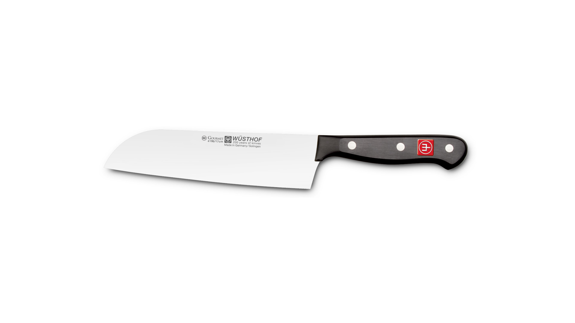 Нож поварской Сантоку WUESTHOF Gourmet 17см, сталь молибден-ванадиевая