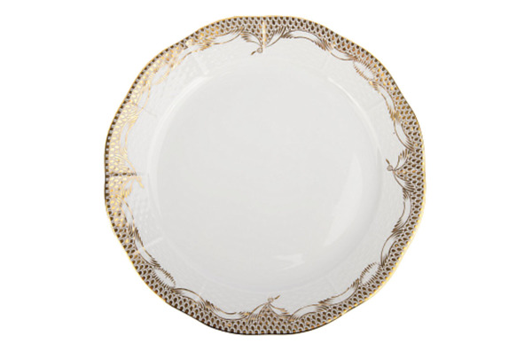 Набор из 6 тарелок обеденных Herend Чешуя 25,5 см, золото