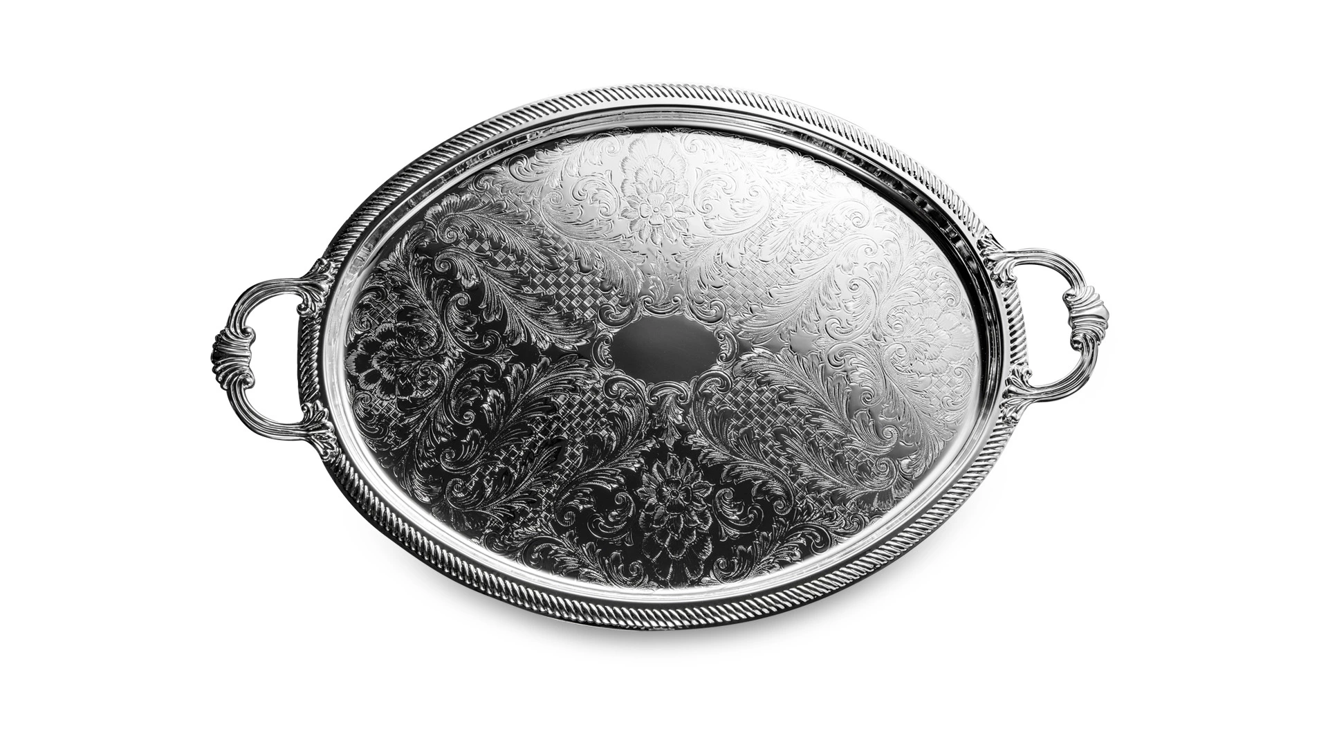 Поднос овальный с ручками Queen Anne 50х32 см