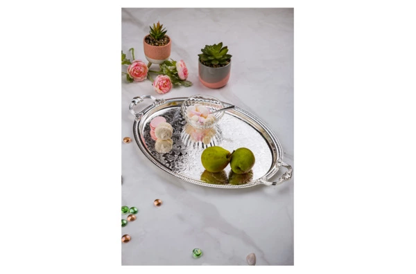 Поднос овальный с ручками Queen Anne 50х32 см