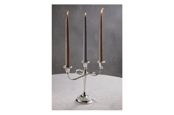 Канделябр трехрожковый Queen Anne 25 см, сталь, посеребрение