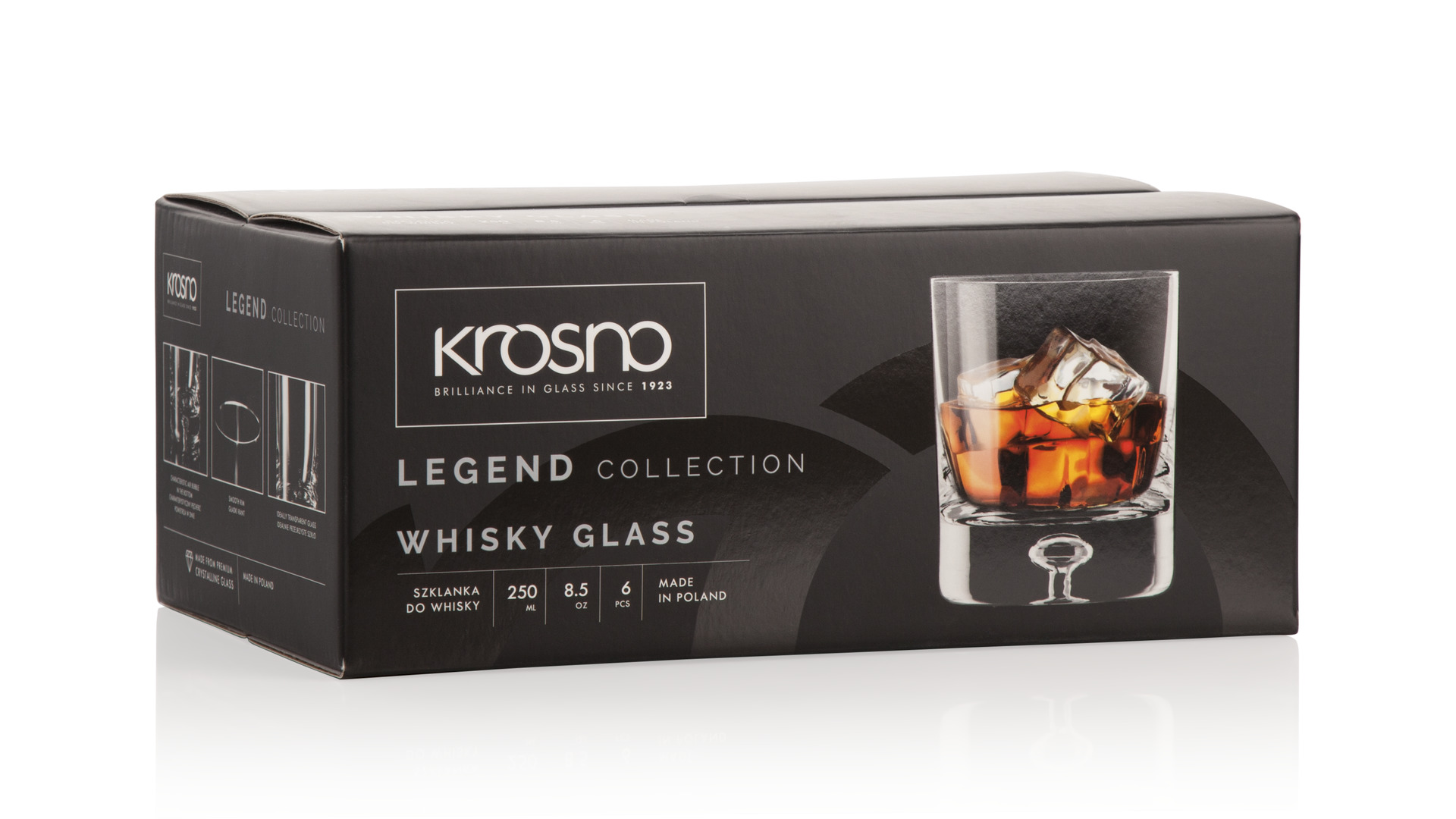 Набор стаканов для виски Krosno Легенда 250 мл, 6 шт