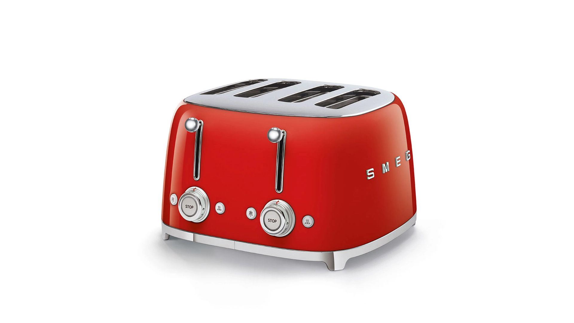 Тостер на 4 ломтика SMEG TSF03RDEU, 2100 Вт, красный