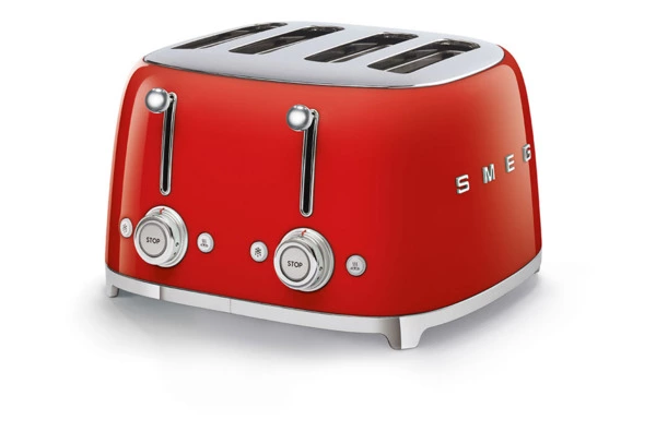 Тостер на 4 ломтика SMEG TSF03RDEU, 2100 Вт, красный