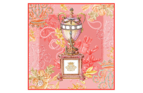 Платок сувенирный МД Нины Ручкиной Яйцо герцогини Мальборо 90х90 см, шелк, машинная подшивка