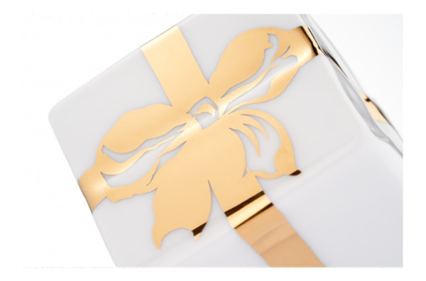 Декоративное украшение 4см Подарок с золотым бантом