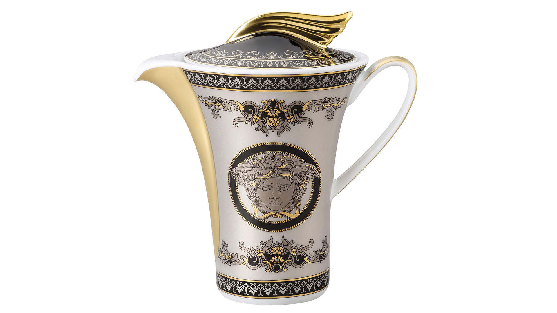 Тет-а-тет чайный Rosenthal Versace Медуза серебряная на 2 персоны 9 предметов, фарфор