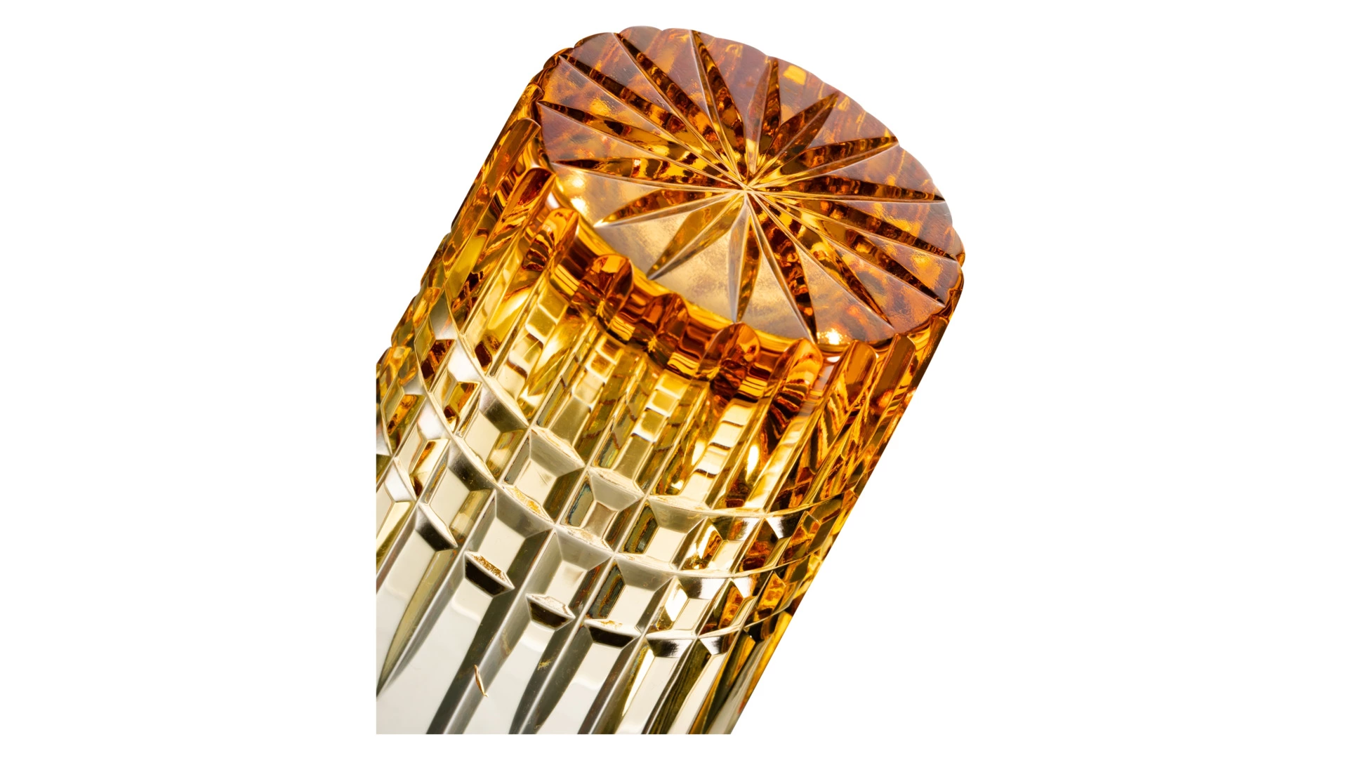 Стакан для воды ГХЗ Чайный Медовый спас 250 мл, хрусталь, янтарный