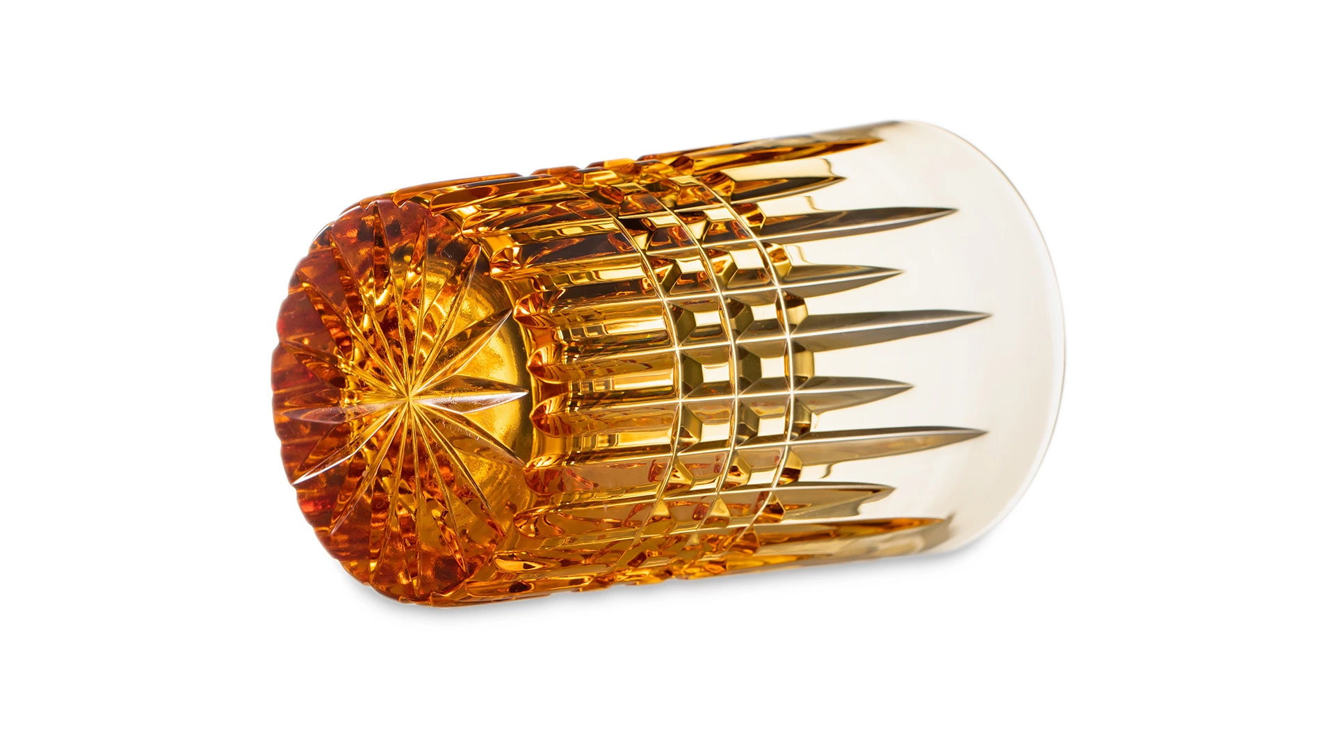 Стакан для воды ГХЗ Чайный Медовый спас 250 мл, хрусталь, янтарный