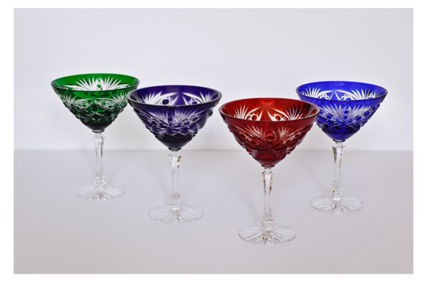 Набор бокалов для мартини ГХЗ Фараон 200 мл, 4 шт, хрусталь, цвет в ассортименте