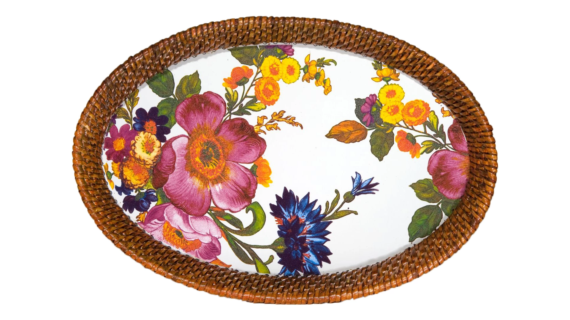 Поднос круглый Mackenzie-Childs Flower Market 37 см, сталь нержавеющая