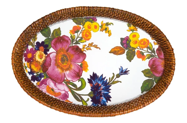 Поднос круглый Mackenzie-Childs Flower Market 37 см, сталь нержавеющая