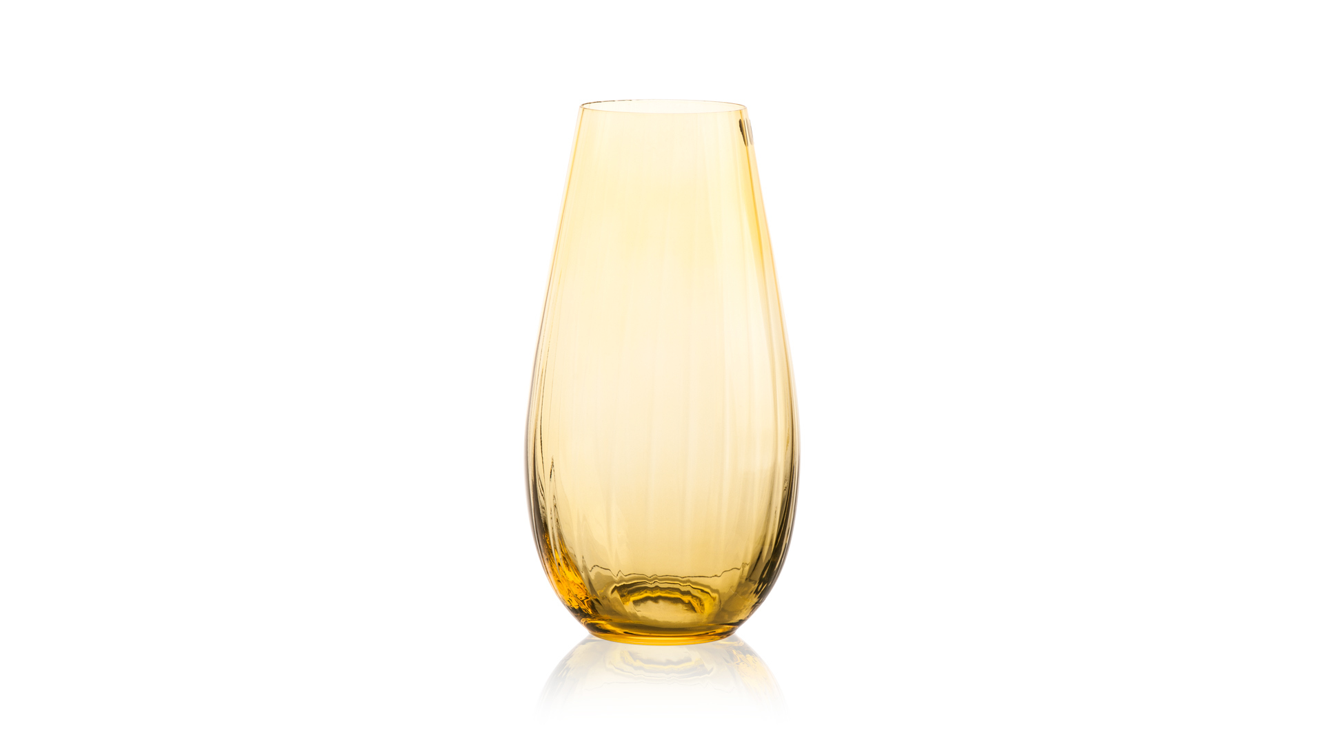 Ваза Bohemia Crystal Оптика 24,5 см, стекло, желтый