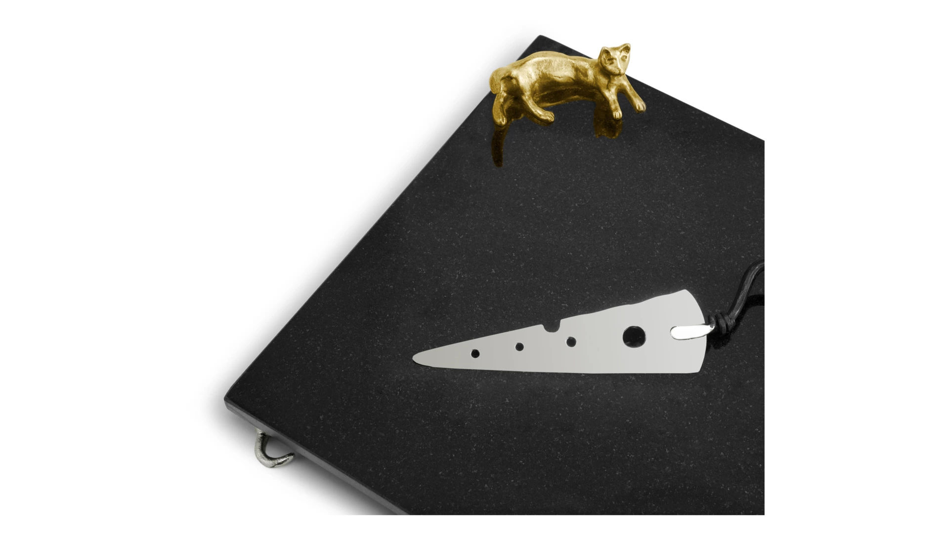 Доска большая для сыра с ножом Michael Aram Кот и мышь 38х25 см, гранит