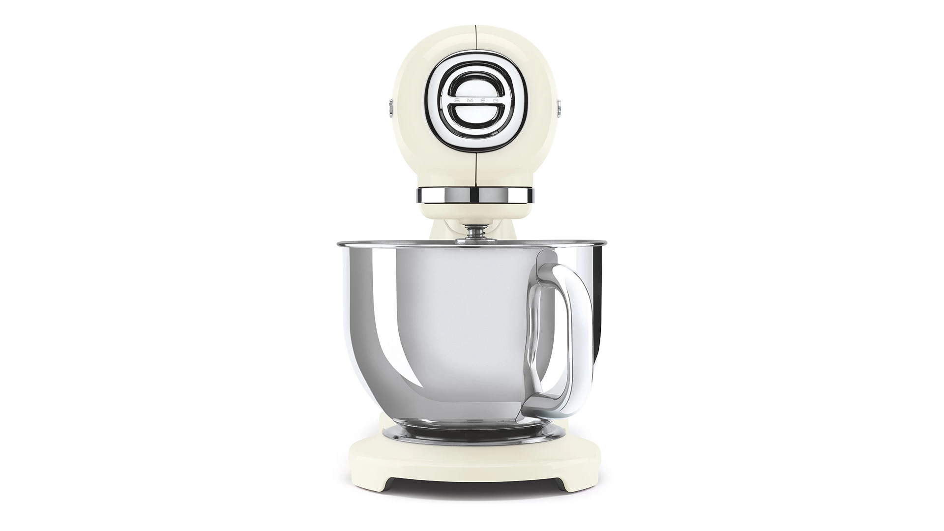 Миксер планетарный SMEG SMF03CREU, 800 Вт, чаша стальная 4,8л, 3 насадки, алюминий литой, кремовый