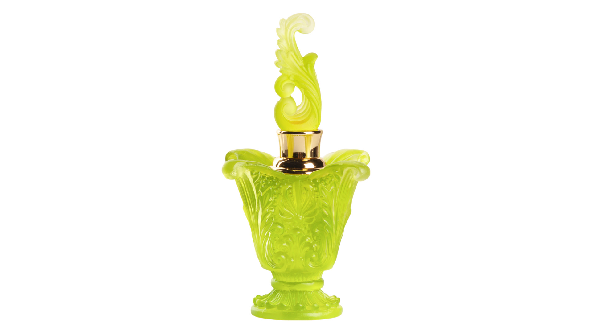Флакон для духов Cristal de Paris 13 см, зеленый