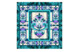Платок сувенирный Русские в моде Каменный цветок 90х90 см, шелк, вискоза, машинная подшивка