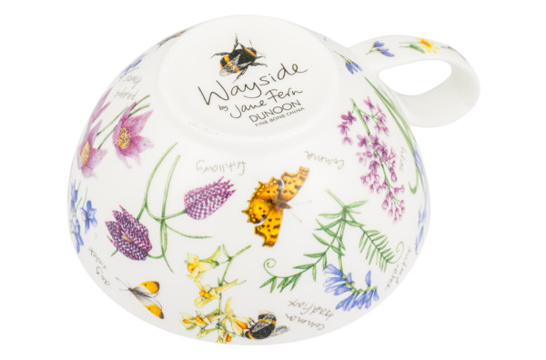 Чашка чайная с блюдцем Dunoon Полевые цветы 250 мл, фарфор костяной
