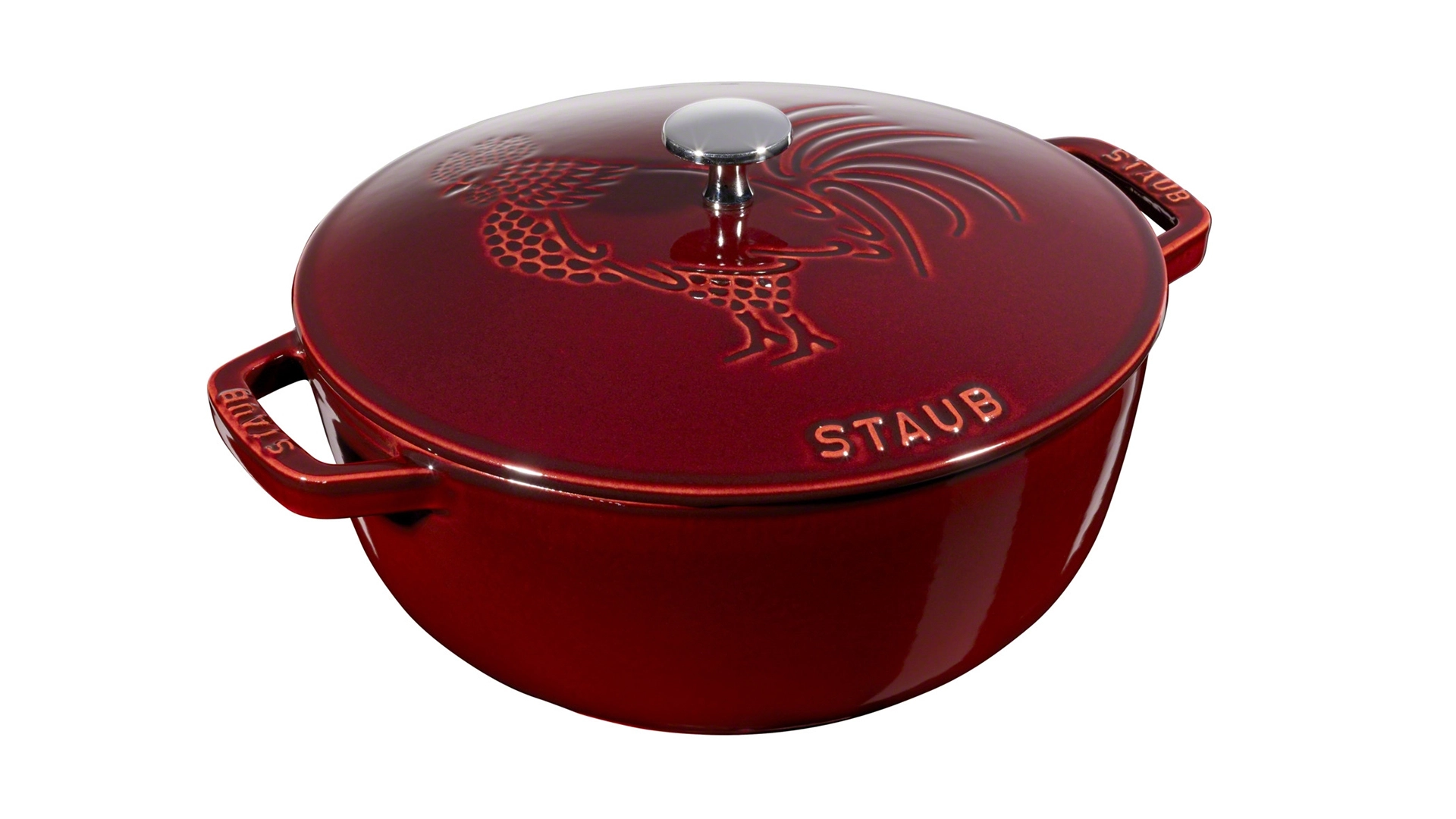 Кокот Staub La Cocotte Петух 3,6л, Д24хН13см, чугун, гранатовый