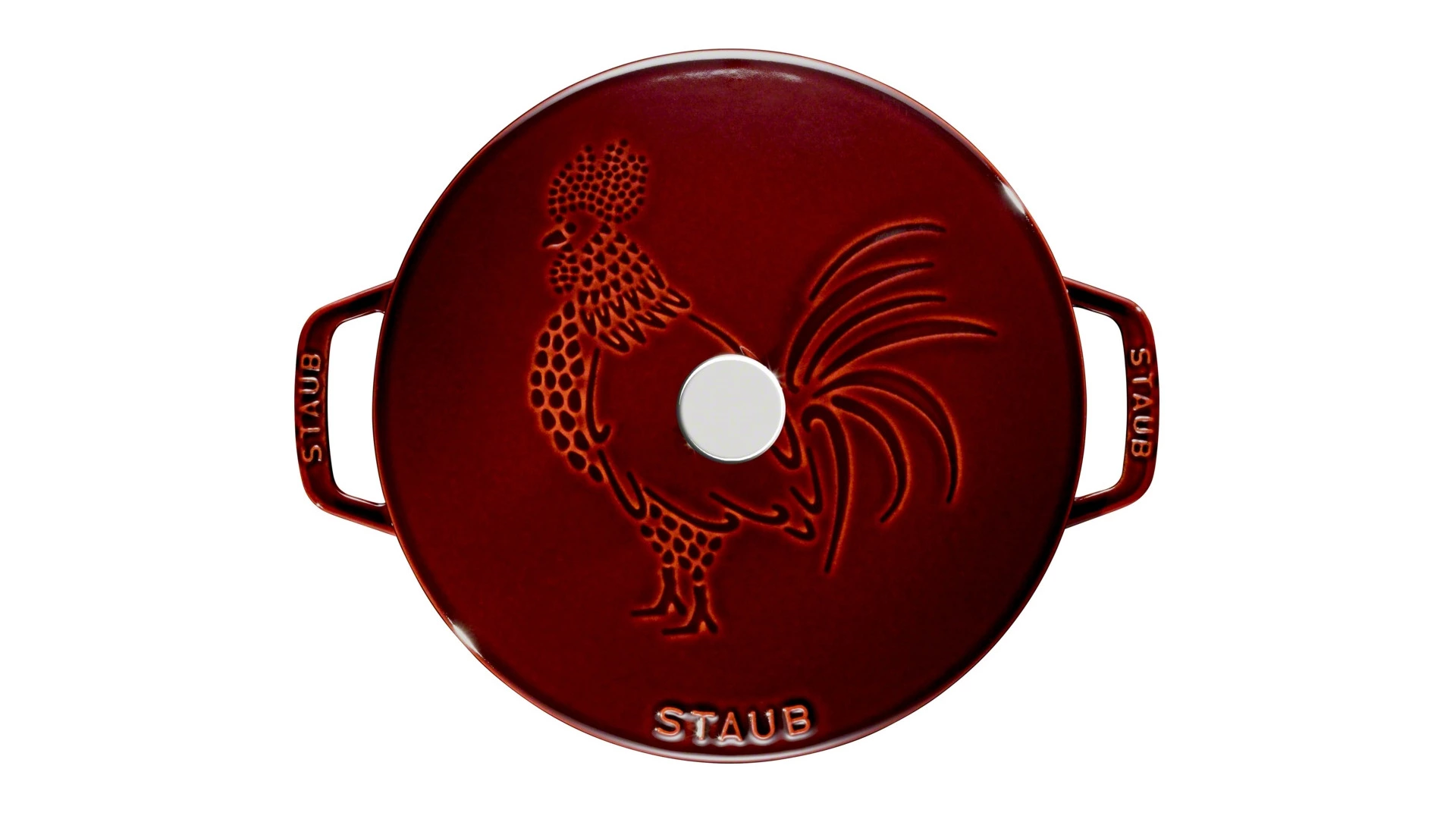 Кокот Staub La Cocotte Петух 3,6л, Д24хН13см, чугун, гранатовый