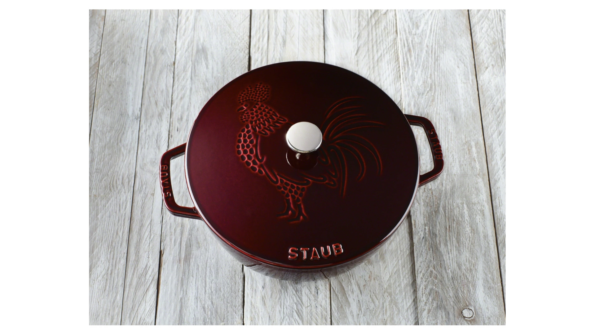 Кокот Staub La Cocotte Петух 3,6л, Д24хН13см, чугун, гранатовый
