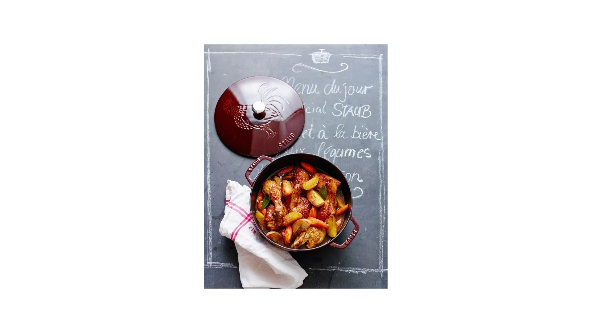 Кокот Staub La Cocotte Петух 3,6л, Д24хН13см, чугун, гранатовый