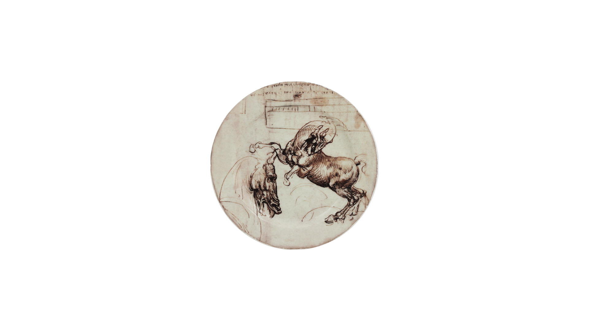 Набор подставок для кружек Gien Лошади Леонардо Да Винчи 12,8 см, фаянс, 4 шт