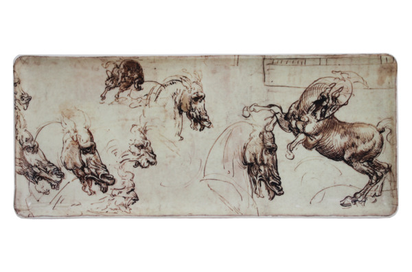 Блюдо прямоугольное Gien Лошади Леонардо Да Винчи 36Х15,5 см, фаянс