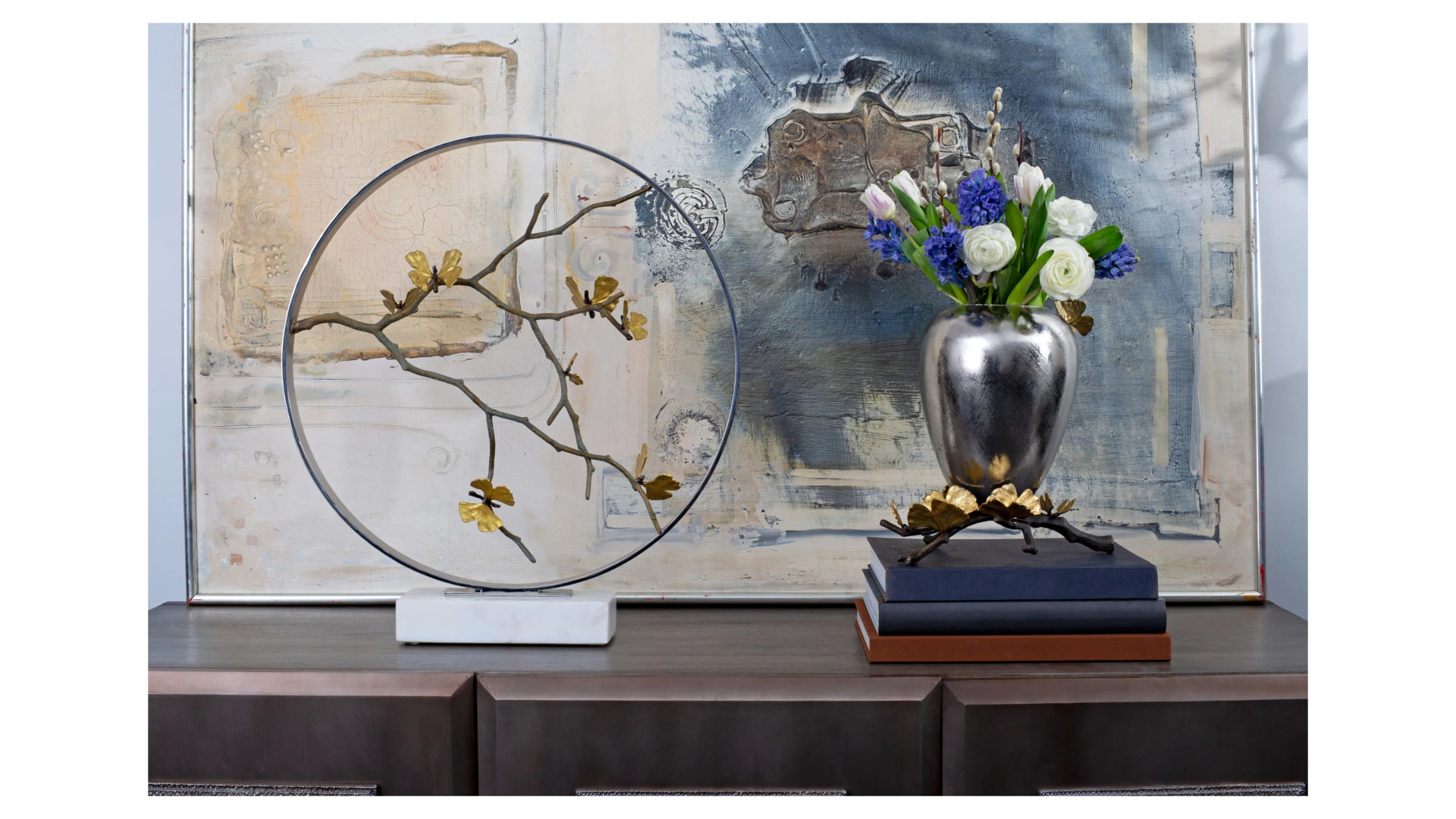 Арт-объект Michael Aram Лунные врата Бабочки гинкго 56 см