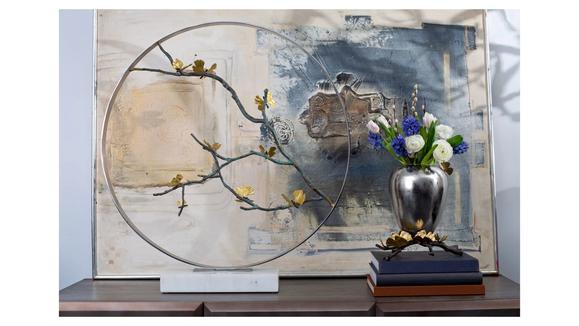 Арт-объект Michael Aram Лунные врата Бабочки гинкго 56 см